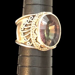 Sz 6 Mystic Topaz and Sterling Silver Ring